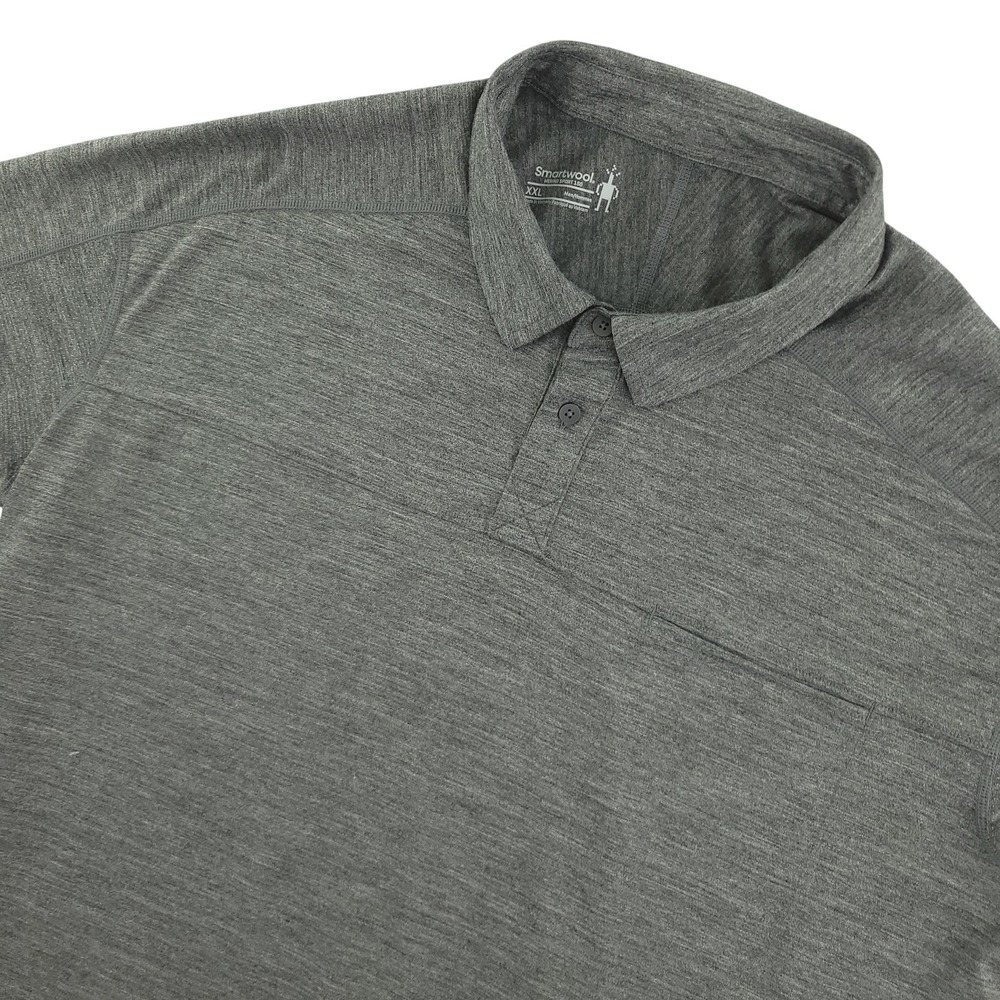 Smartwool Merino Sport 150 Polo Shirt Mens 2XL Gray Lightweight Performance Top